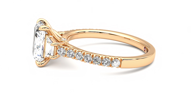 Taylor & Hart Felicity Radiant Engagement Ring 360 degree image 21