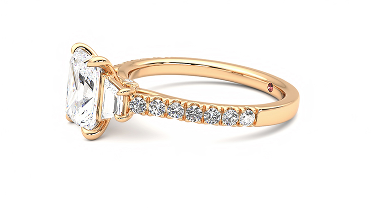 Taylor & Hart Felicity Radiant Engagement Ring 360 degree image 22