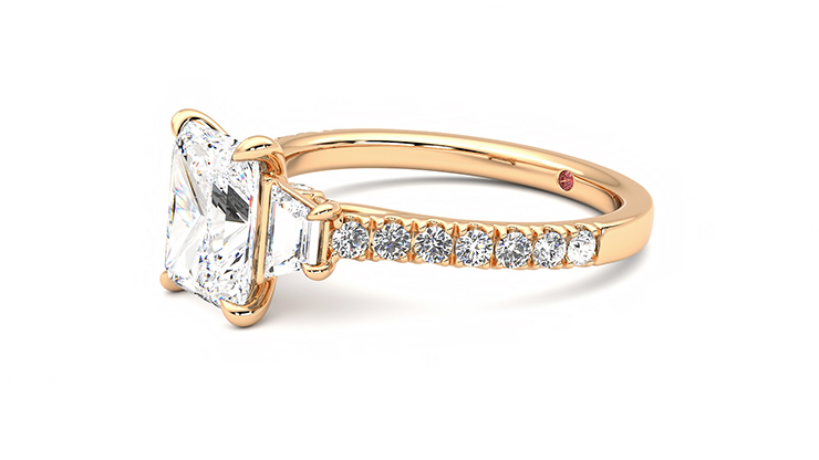 Taylor & Hart Felicity Radiant Engagement Ring 360 degree image 23