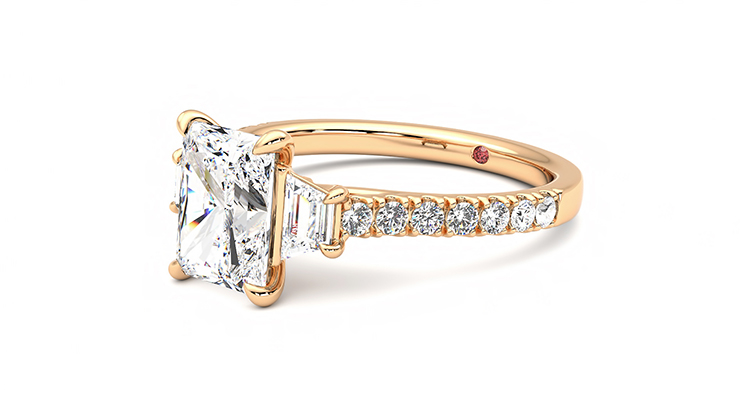 Taylor & Hart Felicity Radiant Engagement Ring 360 degree image 24