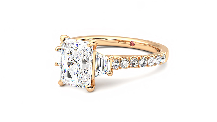 Taylor & Hart Felicity Radiant Engagement Ring 360 degree image 25