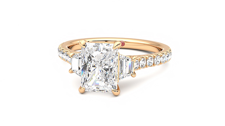 Taylor & Hart Felicity Radiant Engagement Ring 360 degree image 27