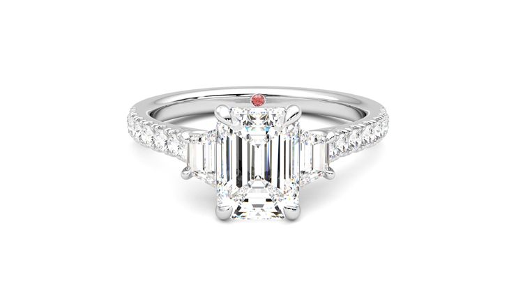 Taylor & Hart Felicity Emerald Engagement Ring 360 degree image 0