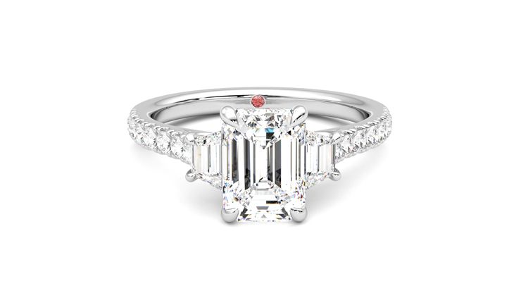 Taylor & Hart Felicity Emerald Engagement Ring 360 degree image 1