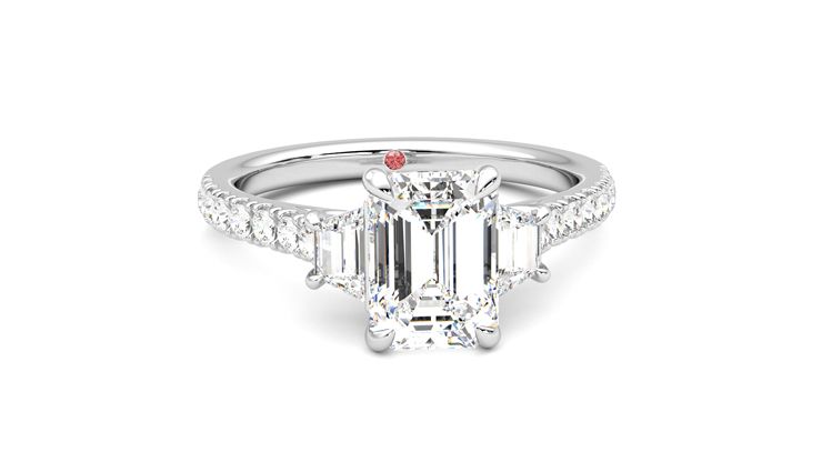 Taylor & Hart Felicity Emerald Engagement Ring 360 degree image 2