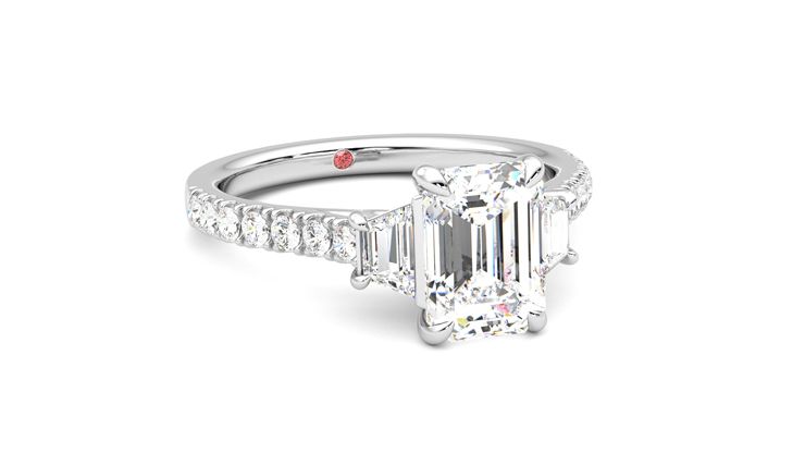 Taylor & Hart Felicity Emerald Engagement Ring 360 degree image 4