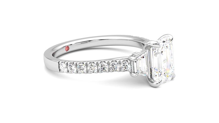 Taylor & Hart Felicity Emerald Engagement Ring 360 degree image 7