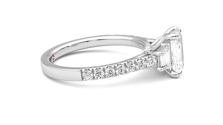 Taylor & Hart Felicity Emerald Engagement Ring 360 degree image 9