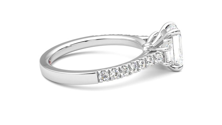 Taylor & Hart Felicity Emerald Engagement Ring 360 degree image 10