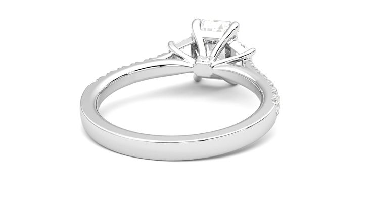 Taylor & Hart Felicity Emerald Engagement Ring 360 degree image 14