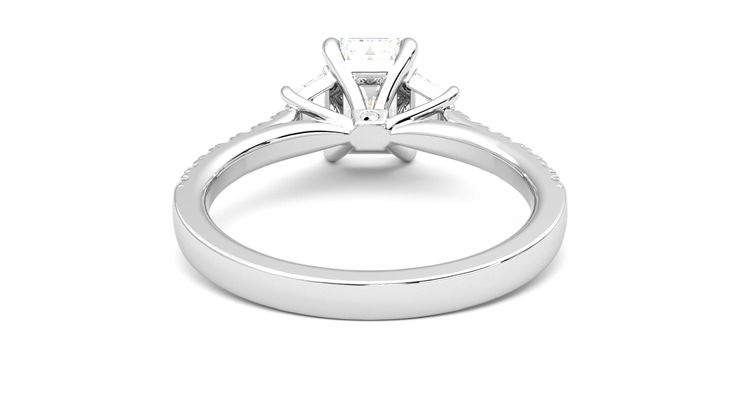 Taylor & Hart Felicity Emerald Engagement Ring 360 degree image 15