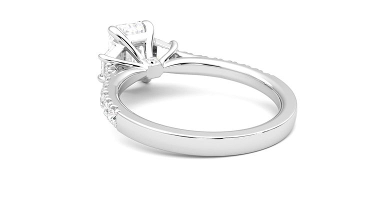 Taylor & Hart Felicity Emerald Engagement Ring 360 degree image 17