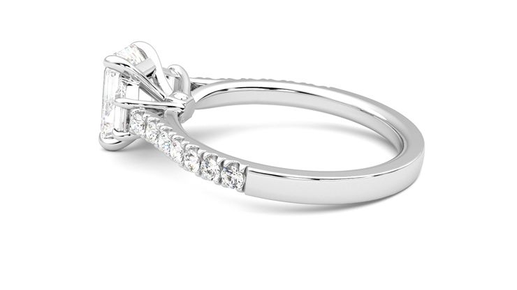Taylor & Hart Felicity Emerald Engagement Ring 360 degree image 19
