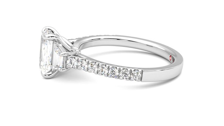 Taylor & Hart Felicity Emerald Engagement Ring 360 degree image 21