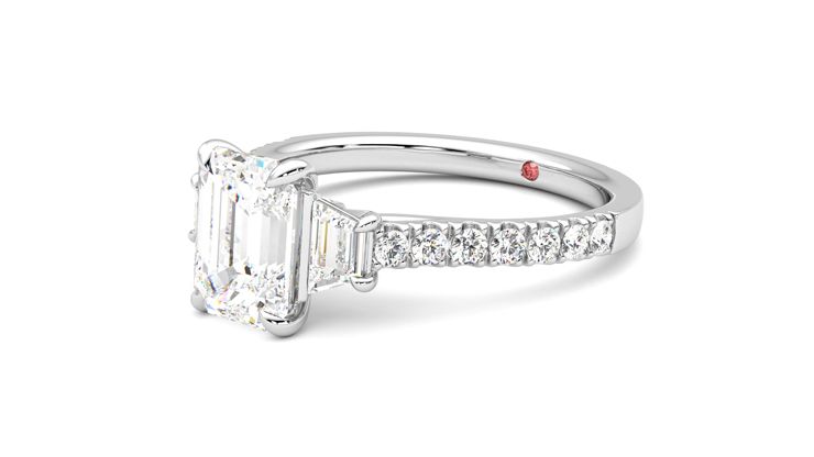 Taylor & Hart Felicity Emerald Engagement Ring 360 degree image 24
