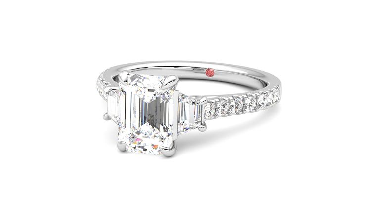 Taylor & Hart Felicity Emerald Engagement Ring 360 degree image 26