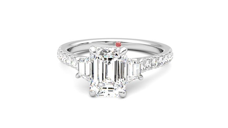 Taylor & Hart Felicity Emerald Engagement Ring 360 degree image 28