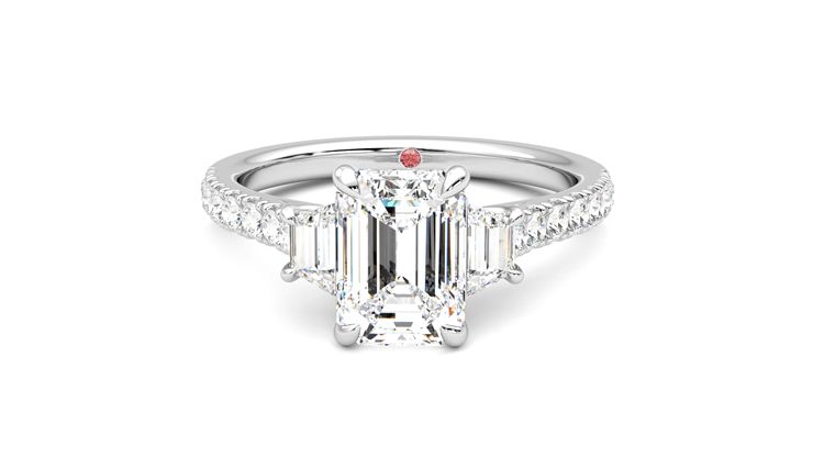 Taylor & Hart Felicity Emerald Engagement Ring 360 degree image 29