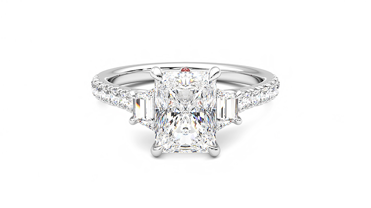 Taylor & Hart Felicity Radiant Engagement Ring 360 degree image 0