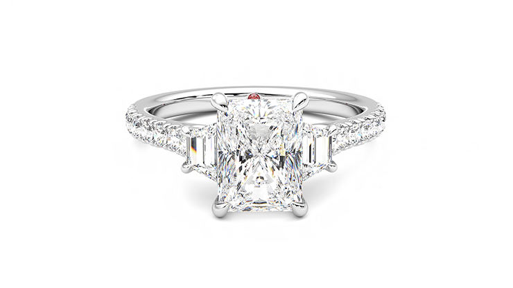 Taylor & Hart Felicity Radiant Engagement Ring 360 degree image 1