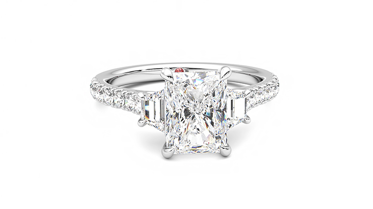 Taylor & Hart Felicity Radiant Engagement Ring 360 degree image 2