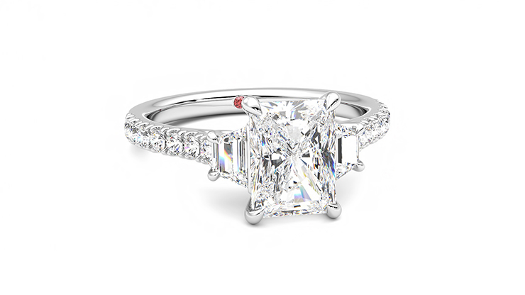 Taylor & Hart Felicity Radiant Engagement Ring 360 degree image 3