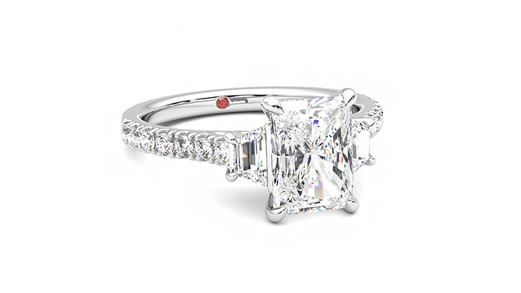 Taylor & Hart Felicity Radiant Engagement Ring 360 degree image 4