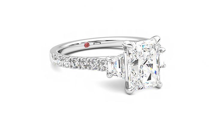 Taylor & Hart Felicity Radiant Engagement Ring 360 degree image 5