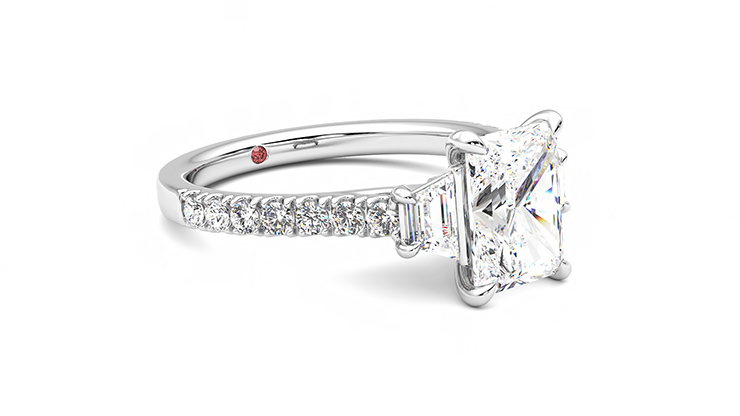 Taylor & Hart Felicity Radiant Engagement Ring 360 degree image 6