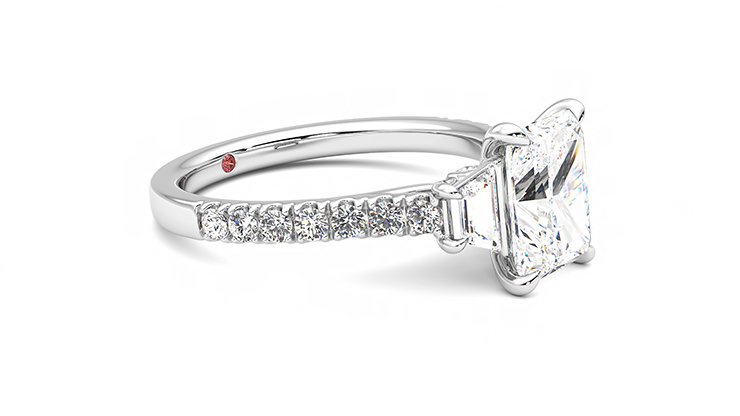 Taylor & Hart Felicity Radiant Engagement Ring 360 degree image 7