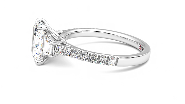 Taylor & Hart Felicity Radiant Engagement Ring 360 degree image 21