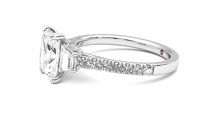 Taylor & Hart Felicity Radiant Engagement Ring 360 degree image 22