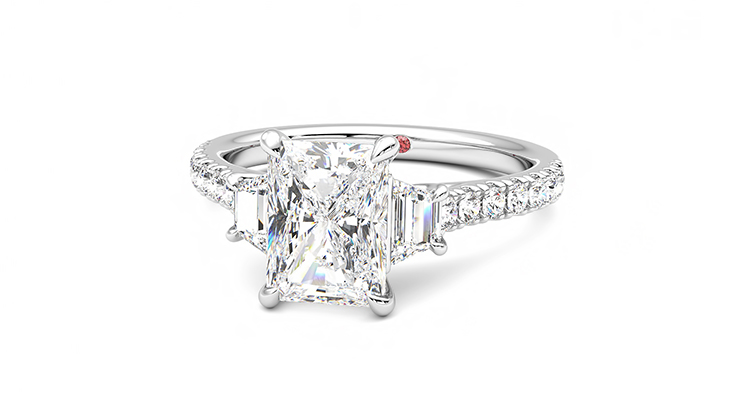 Taylor & Hart Felicity Radiant Engagement Ring 360 degree image 27