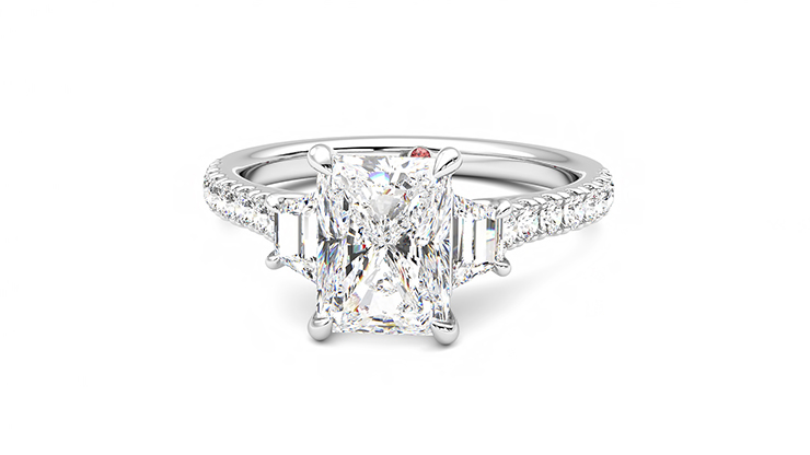 Taylor & Hart Felicity Radiant Engagement Ring 360 degree image 28