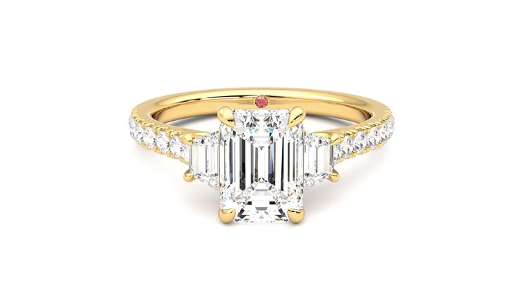 Taylor & Hart Felicity Emerald Engagement Ring 360 degree image 0