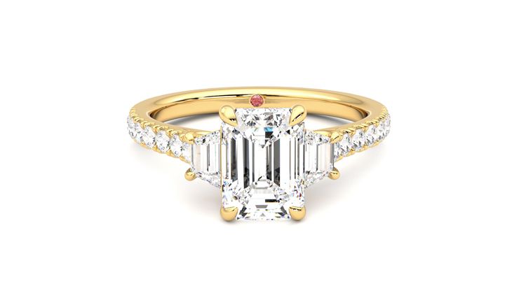Taylor & Hart Felicity Emerald Engagement Ring 360 degree image 1
