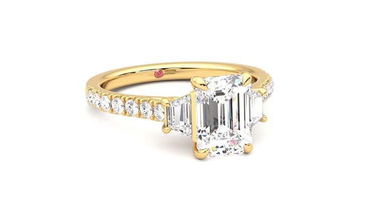 Taylor & Hart Felicity Emerald Engagement Ring 360 degree image 4