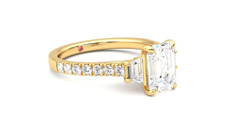 Taylor & Hart Felicity Emerald Engagement Ring 360 degree image 6