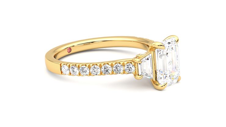 Taylor & Hart Felicity Emerald Engagement Ring 360 degree image 7