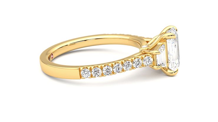 Taylor & Hart Felicity Emerald Engagement Ring 360 degree image 9