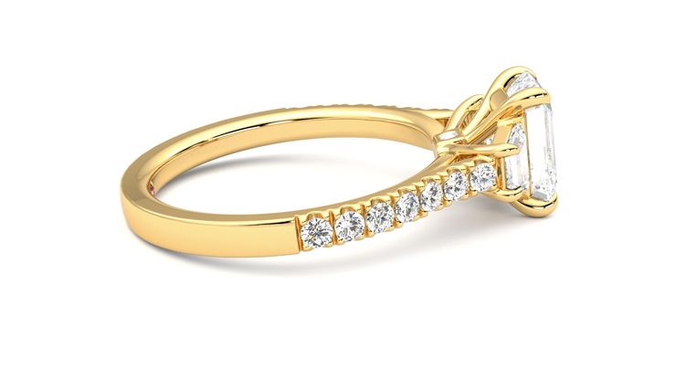 Taylor & Hart Felicity Emerald Engagement Ring 360 degree image 10