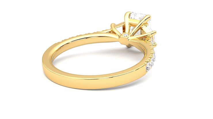 Taylor & Hart Felicity Emerald Engagement Ring 360 degree image 13