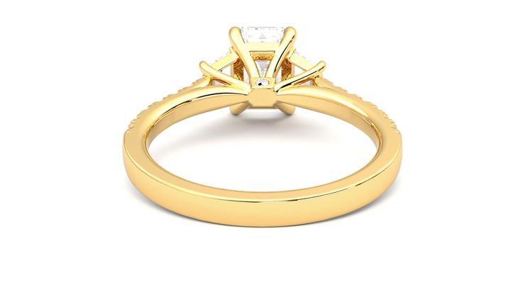 Taylor & Hart Felicity Emerald Engagement Ring 360 degree image 15