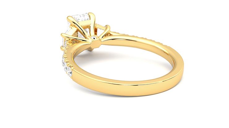 Taylor & Hart Felicity Emerald Engagement Ring 360 degree image 17