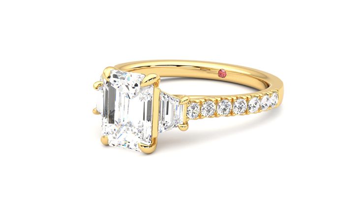 Taylor & Hart Felicity Emerald Engagement Ring 360 degree image 25