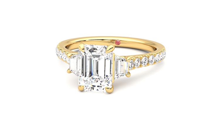Taylor & Hart Felicity Emerald Engagement Ring 360 degree image 27