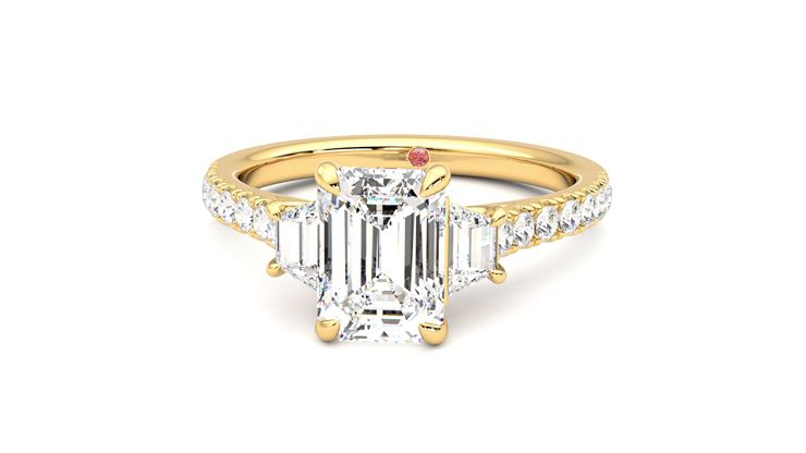 Taylor & Hart Felicity Emerald Engagement Ring 360 degree image 28