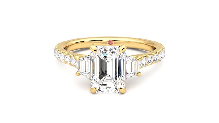 Taylor & Hart Felicity Emerald Engagement Ring 360 degree image 29