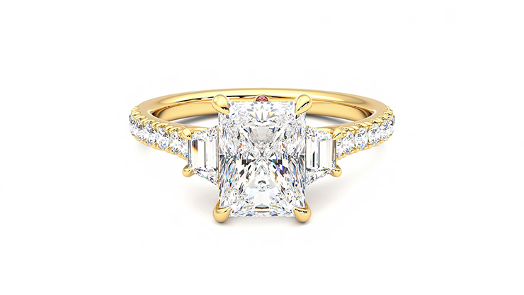 Taylor & Hart Felicity Radiant Engagement Ring 360 degree image 0