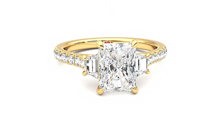 Taylor & Hart Felicity Radiant Engagement Ring 360 degree image 2